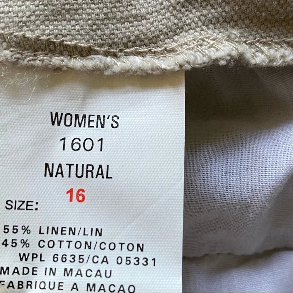 NWT Woolrich‎ Women's Linen Blend Cargo Pants Size 16 - Picture 9 of 9